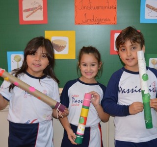 Para celebrar o Dia dos Povos Indgenas, os educandos do 1 Ano A e B conheceram alguns instrumentos musicais e confeccionaram o instrumento indgena Pau de chuva utilizando material reciclvel.