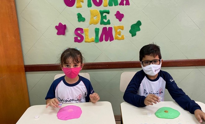 Continuando as comemorações da Semana da Criança, os educandos do Pré II A e B tiveram a Oficina de Slime. Eles amaram!!!