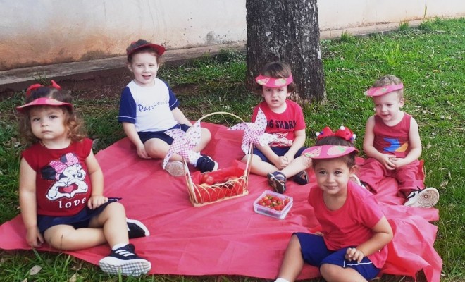 Nesta semana os educandos do Maternal II, conheceram a cor VERMELHA atravs da histria da Chapeuzinho e para finalizar o aprendizado, se deliciaram em um piquenique de frutas com a cor trabalhada.