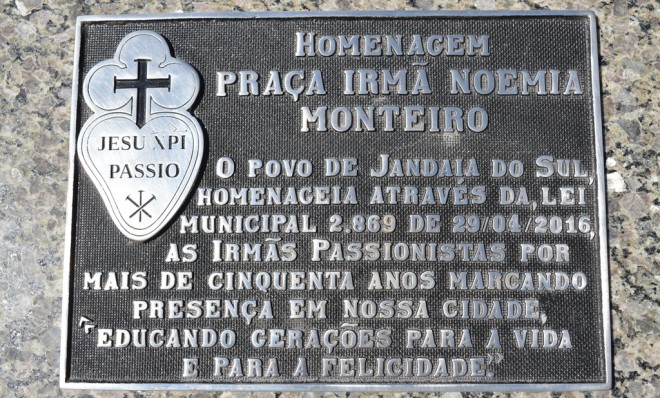 Inauguração da Praça Irmã Noemia  Monteiro - Colégio Passionista São José