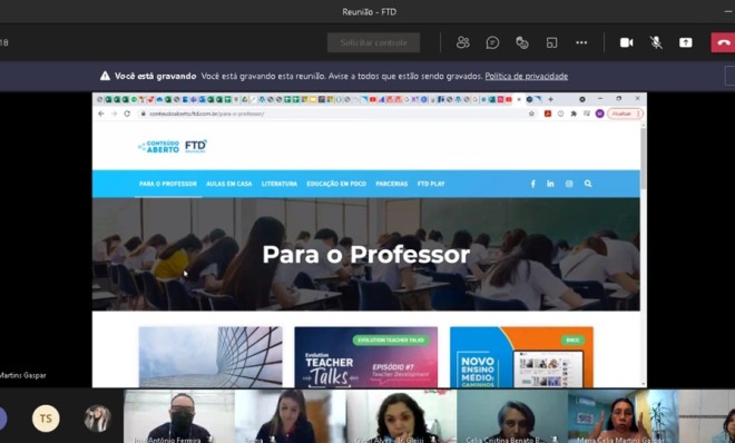 Formação com os educadores que ministram Ensino Religioso sobre as plataformas digitais da editora FTD. - Colégio Passionista São José